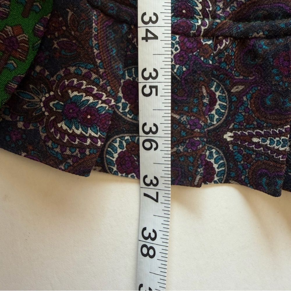 Marc Jacobs Romantic Ruffle Collar Long Sleeve Wool Silk Peacock Paisley Dress L - Picture 11 of 13
